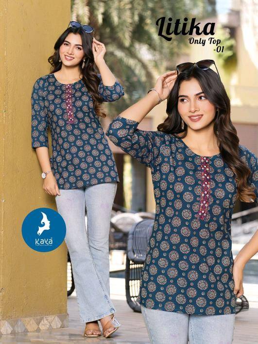 Kaya litika short top Kurti wholesale price online